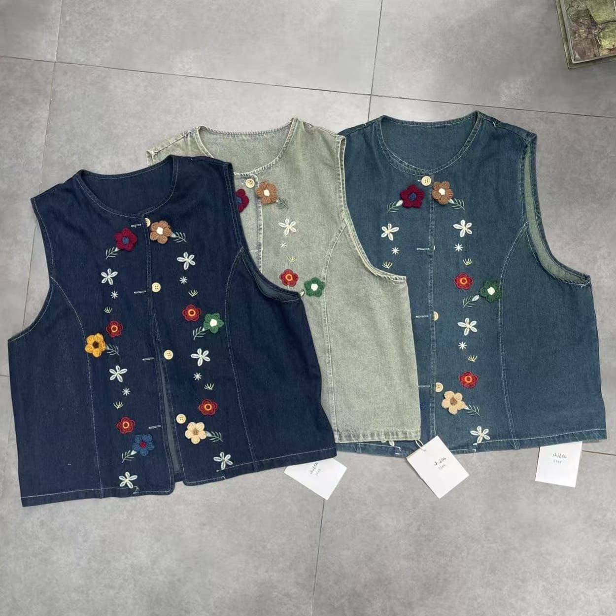 Forest-style Embroidered Heavy-Duty Denim Vest for Women Spring New Trendy Youthful Design Outerwear Vest