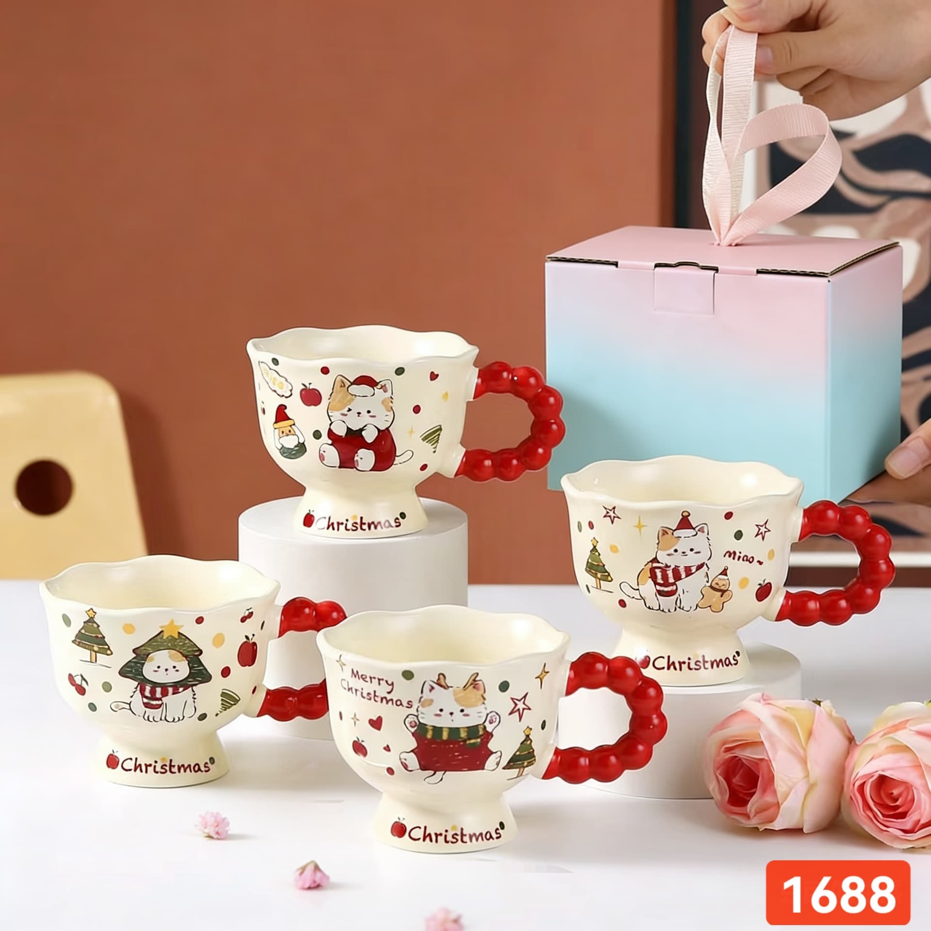 Cute Girl Cat Mug High-Quality Ceramic Cup Couple Mug Gift for Women Birthday Present Souvenir