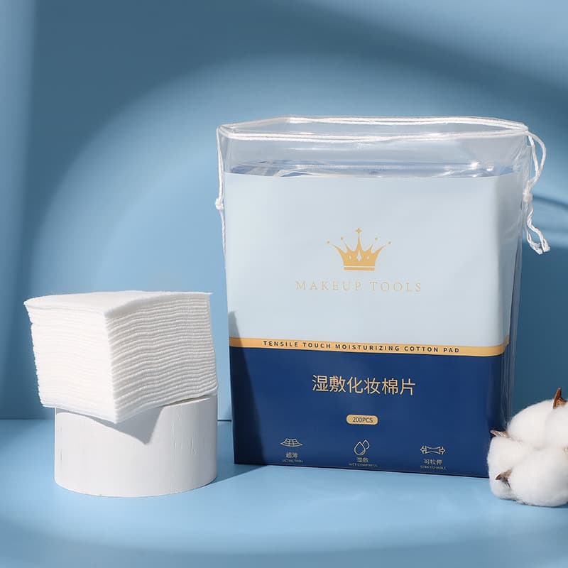 Keqi Wet Compress Cotton 200 Pieces Bagged, Water-Saving Breathable DIY Mummy Cotton Pads for Skincare, Makeup Remover, Face Compress, Cosmetic Cotton