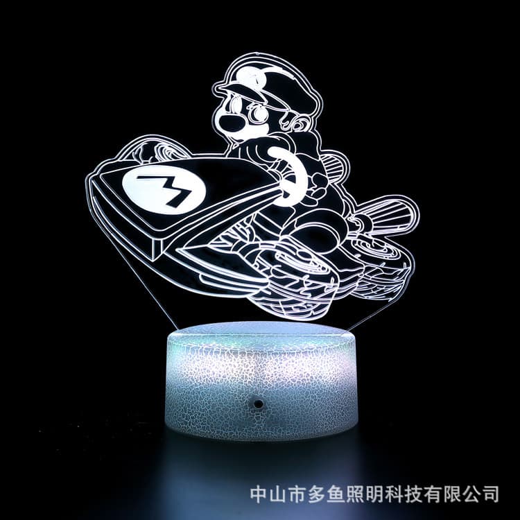 Cross-border exclusive SUPER MARIO Creative Gift Colorful 3D Night Light LED Touch Remote Control Desk Lamp