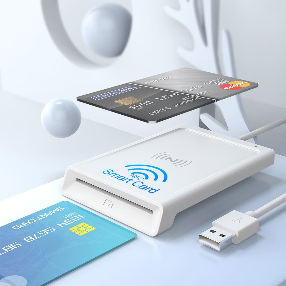 Contact NFC two-in-one smart card reader IC/ID card bank card tax return Smart Card Reader
