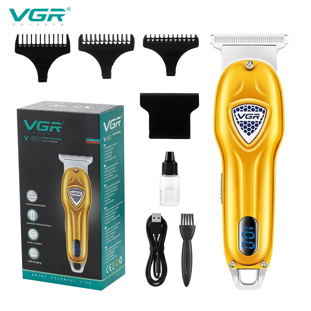 VGR902 Retro All-Metal Hair Clipper Haircut Tool Oil Head Electric Pusher Non-Waterproof Brush Motor Stainless Steel Blade
