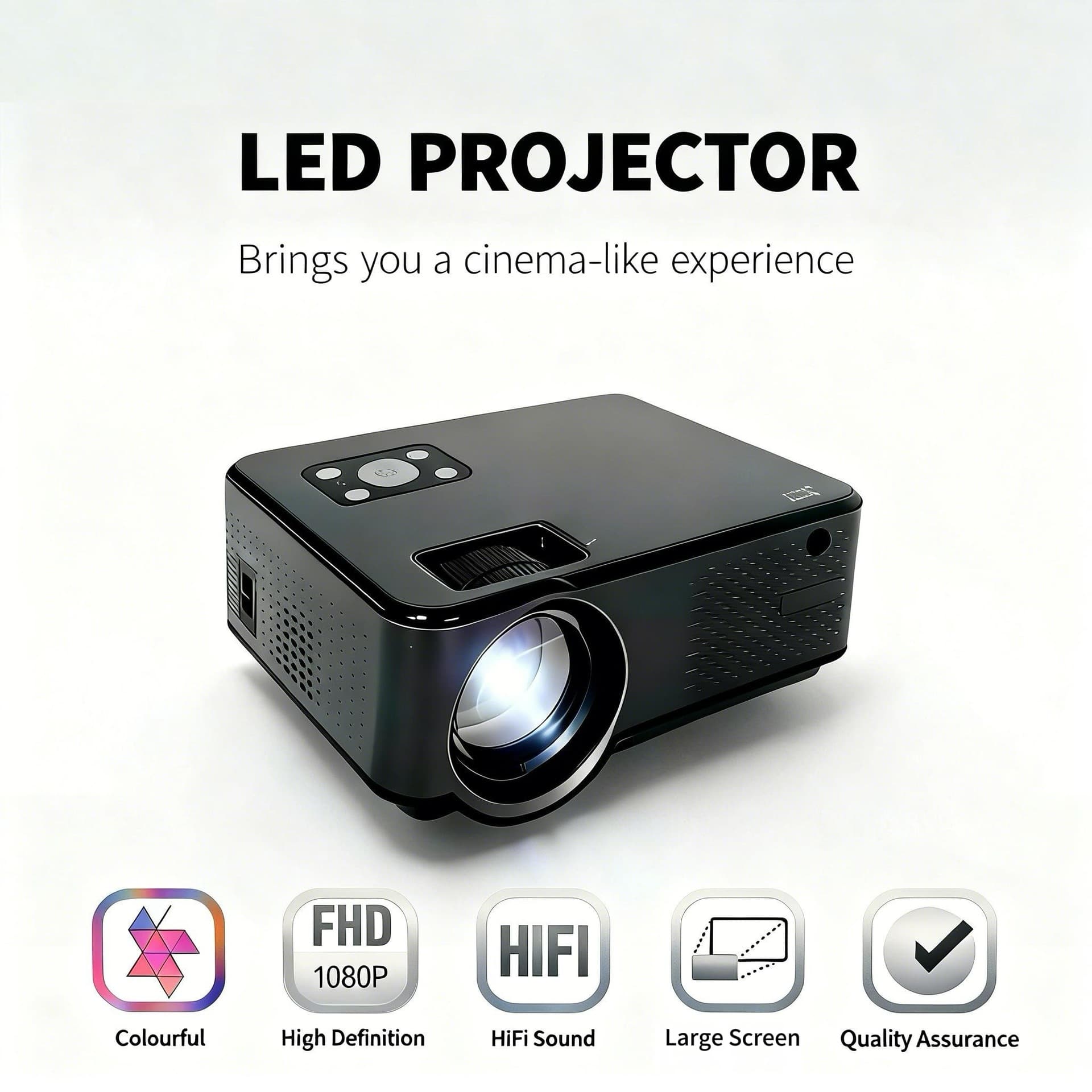 LED Projector with HIFI Sound: Cinema-like Experience at Home
