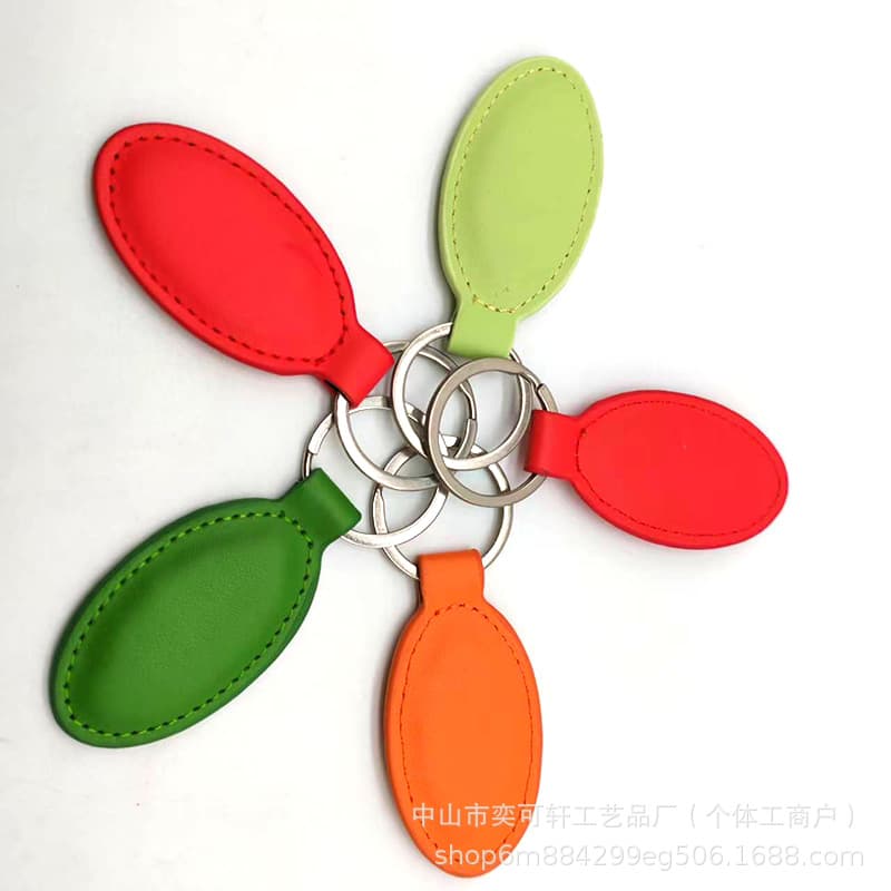 PU Leather Keychain Bag Charm Tag Hanging Decoration Car Leather Keychain Business Advertising Gift