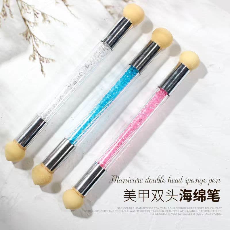 Nail Art Best-Seller Dual-End Sponge Brush, Gradient Blending Tool for Nails, Stipple Painting & Airbrush Pen · Professional Tool ·