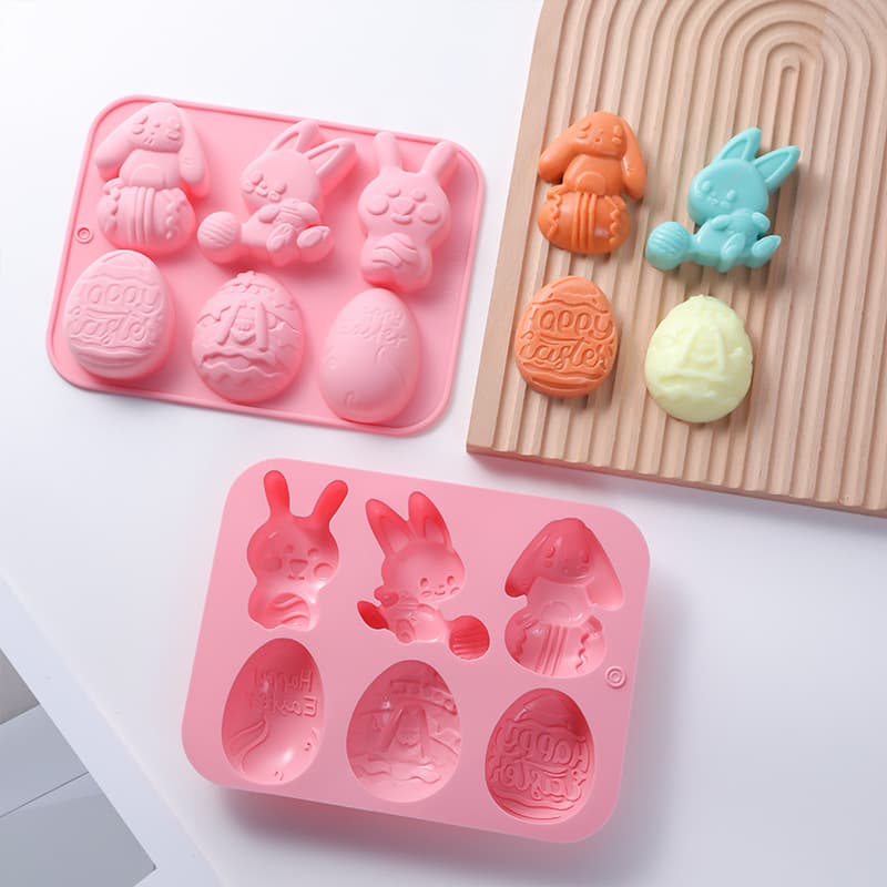 Easter Best-Selling Egg Bunny Silicone Mold Chocolate Cake Baking Mold Egg Shape Food Grade