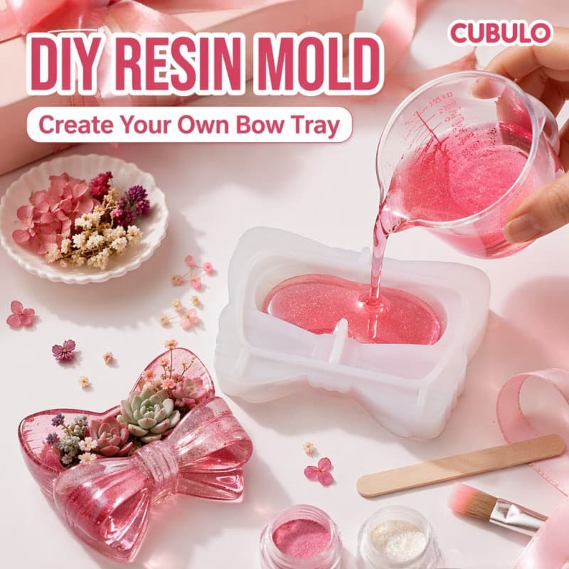 Bow tie storage tray silicone mold DIY resin cement succulent flowerpot tabletop ornament pouring mold