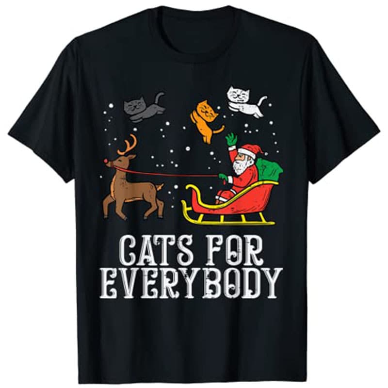 Cross-border Exclusive Cats for Everybody Funny Christmas Pajama Xmas Women