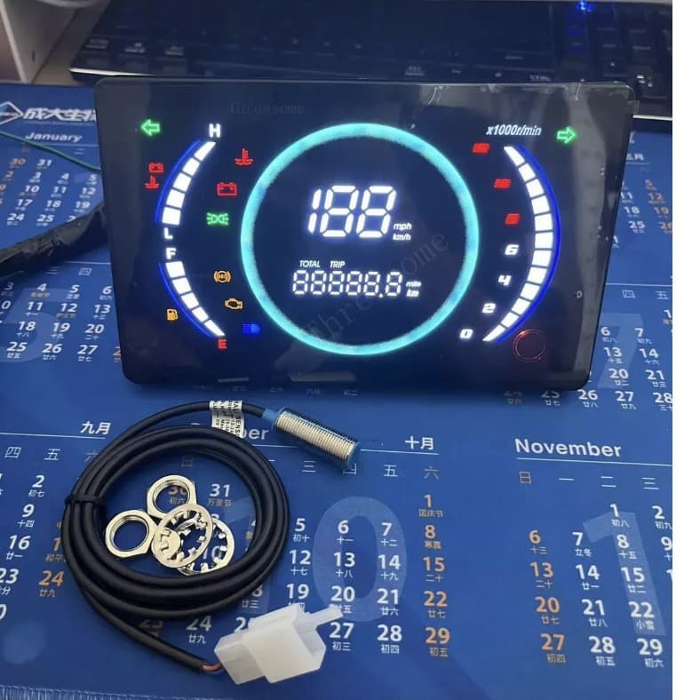 Rally car modification large flat panel digital meter export drop shipping LED high-definition digital meter factory direct