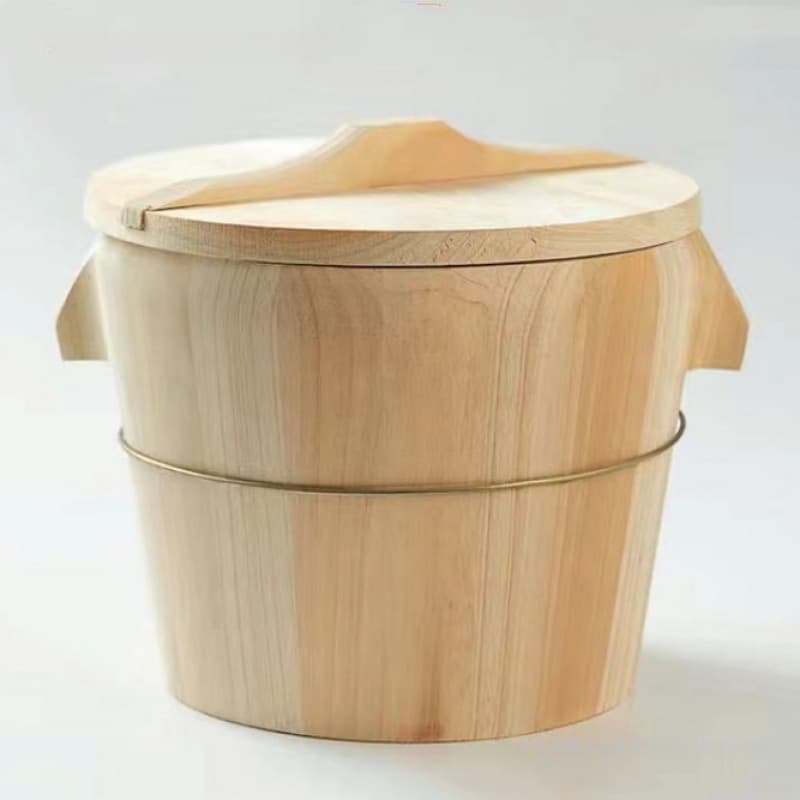 Household Wood Cedar Wood Steaming Rice Wooden Bucket Steamer Wooden Bucket Rice Bamboo Steaming Rice Wooden Bucket