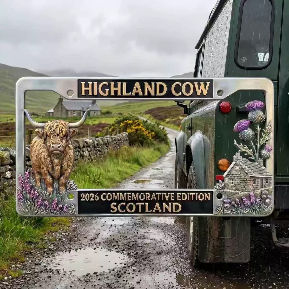 Highland Cow Commemorative Edition License Plate