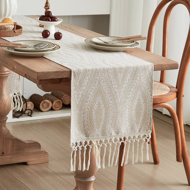 Korean-style table runner, sideboard cover, Japanese-style tea flag, rectangular coffee table flag, chest of drawers cover, TV cabinet cover, cotton-linen table runner
