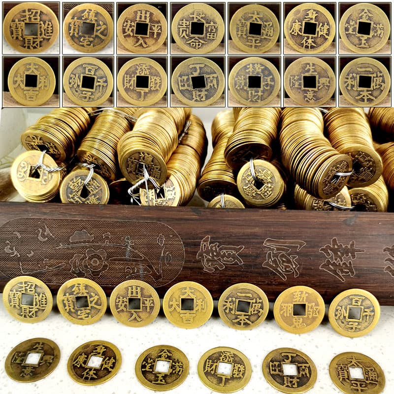 In-Stock Various Sizes Genuine Copper Antique Coin Collection, Five Emperor Coins for Wealth and Peace, Wholesale of Tongbao Copper Coins