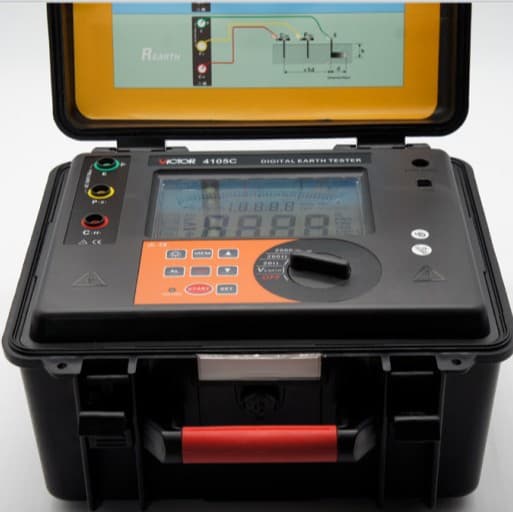 Clamp-on Ground Resistance Tester - Ground resistance measurement, 4-digit LCD display, self-calibration at startup