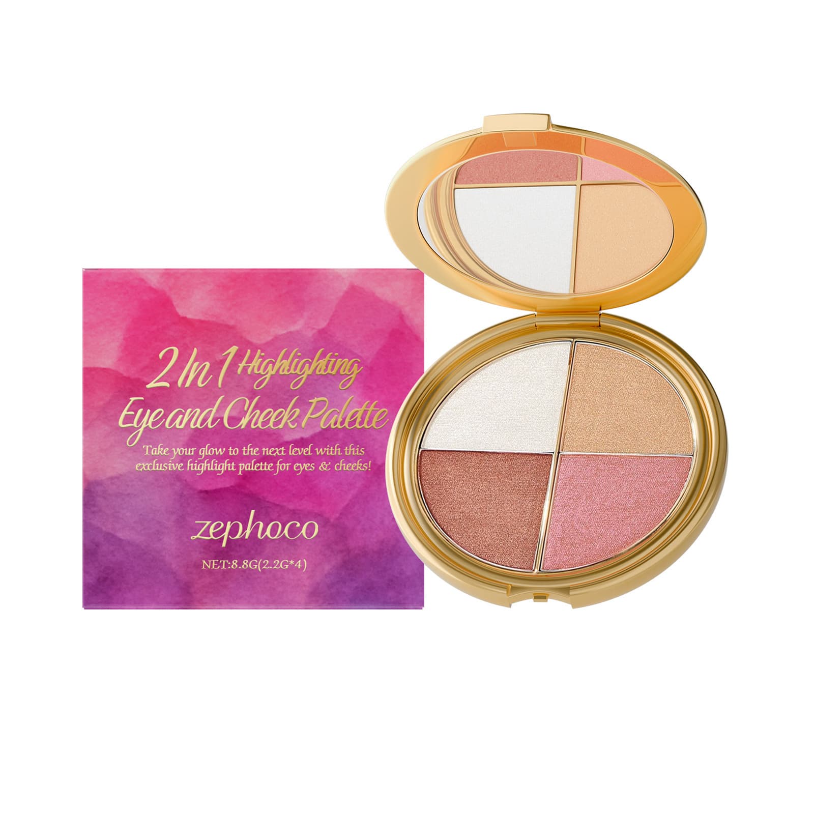 Eye & Cheek Palette Eyeshadow and Highlighter Makeup