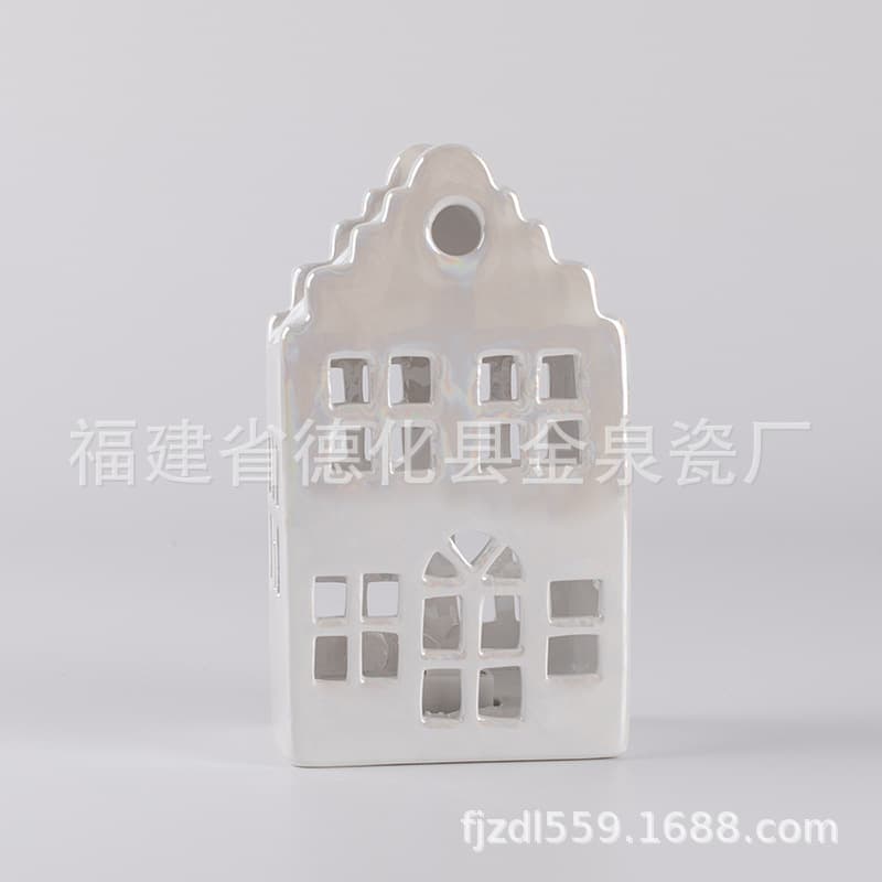 Christmas House Glossy Ornament European Ceramic Christmas House New Glossy Ornament Pearl Glaze Painting