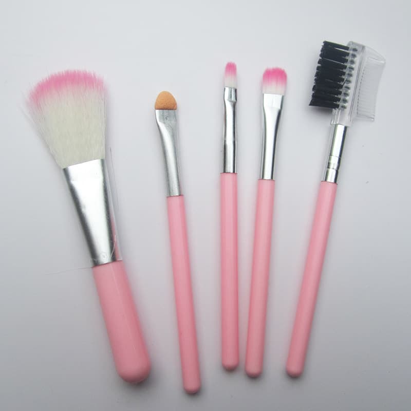 5-Piece Makeup Brush Set: Eyeshadow Brush, Lip Brush, Blush Brush, Mascara Brush, Animal Hair Makeup Tools