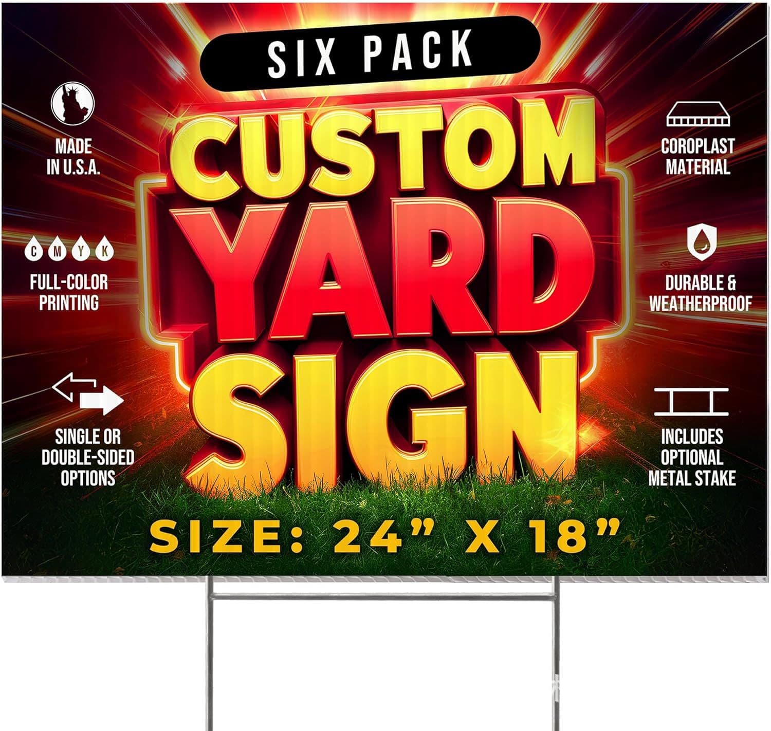 Cross-border Custom Corrugated Plastic Sign Double-sided Full-color UV Printing PP Corrugated Board Waterproof Outdoor Yard Ground Insert Sign