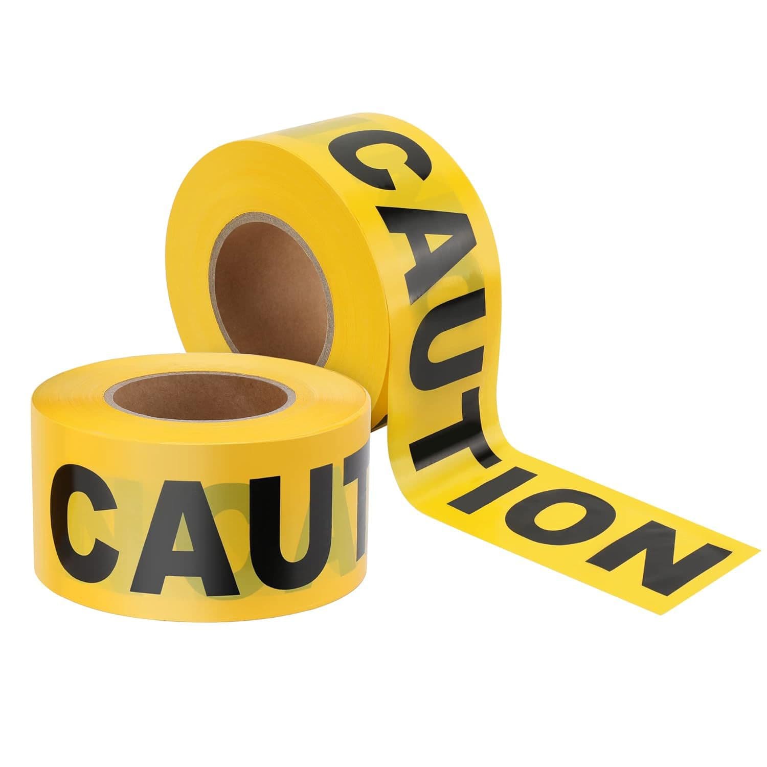 High Strength Reflective Warning Tape No Adhesive PE Material Safety Black Text Caution Line Tape for Traffic Construction