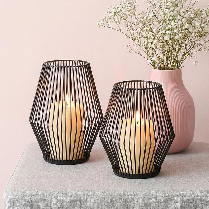 Original Cross-Border Iron Candle Holder Home Wedding Decoration Candle Holder Geometric Candle Holder Dining Table Candle Holder Minimalist Creative Candle Holder