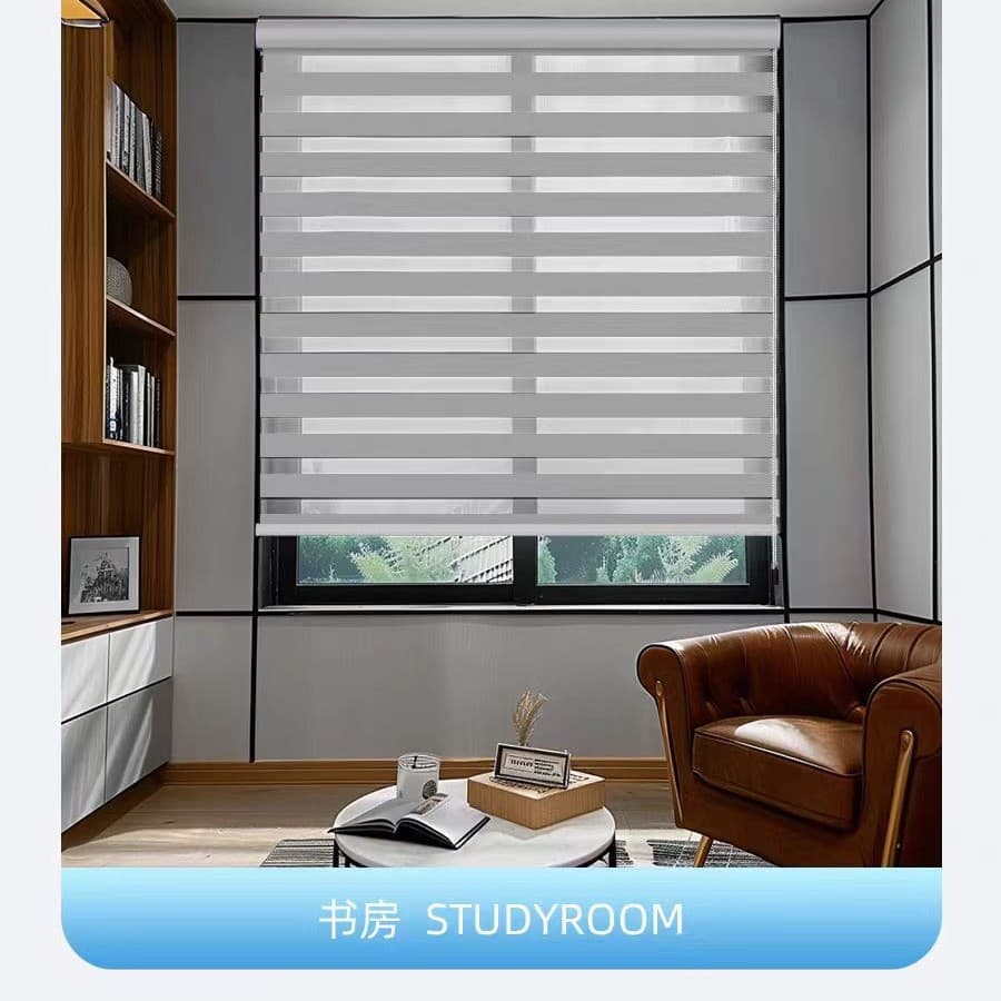 Office Thermal Insulation Curtain Waterproof Blackout Soft Sheer Shade Bathroom Bedroom Sunshade Double Layer Roller Blind Finished Product