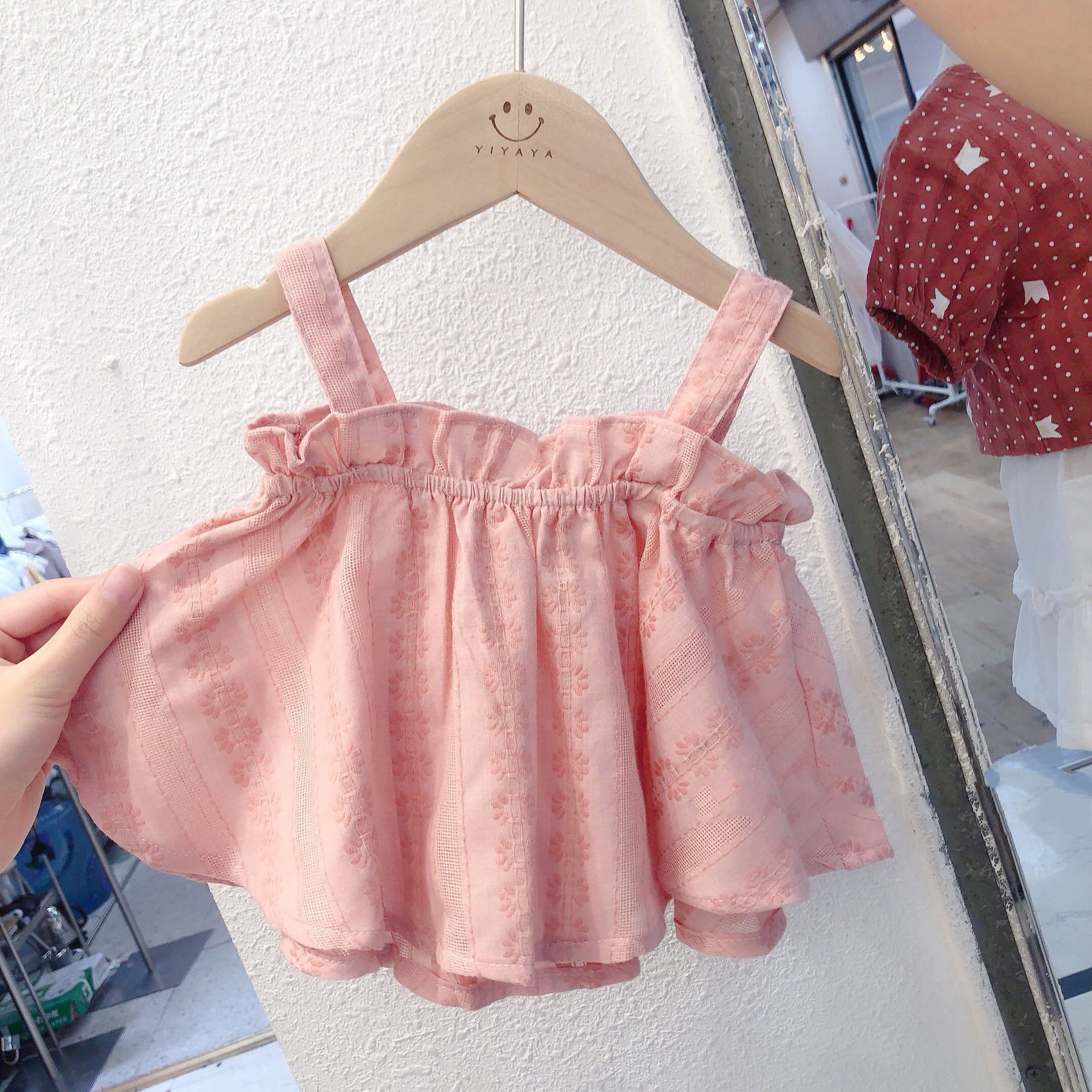 Cotton Baby Girl Sleeveless Vest Summer Set, Toddler Fashionable Infant Cotton Top Two-Piece Set