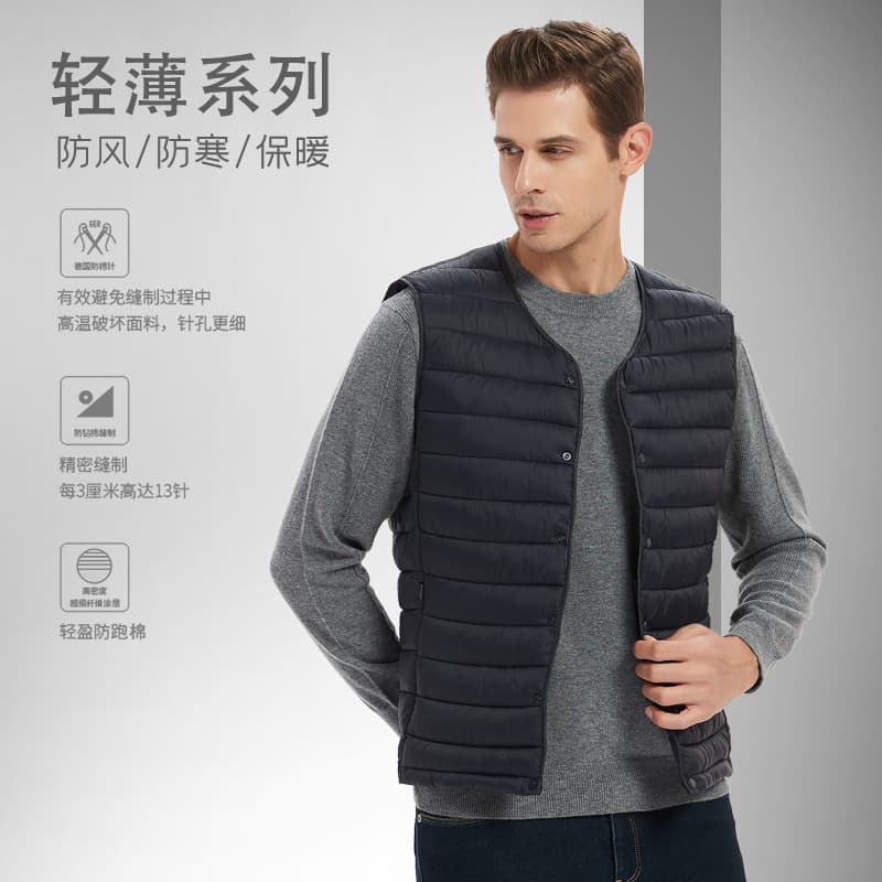 Men's cross-border down cotton vest, suitable for outerwear, autumn and winter, innerwear, heat-generating vest, sleeveless cotton coat.