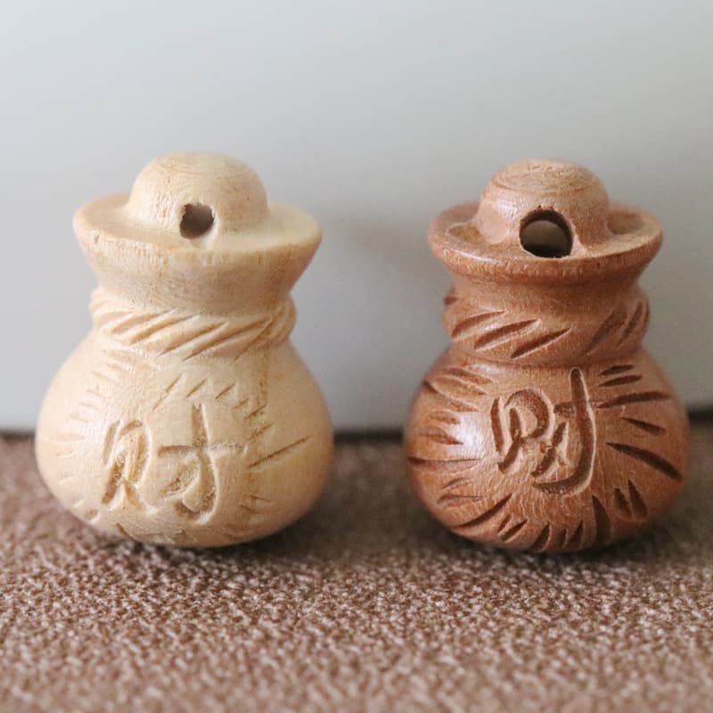 Peach Wood New Style Money Bag Peach Wood Carving Craft Red Cord Bracelet Accessories Woven Pendant Fortune Bag
