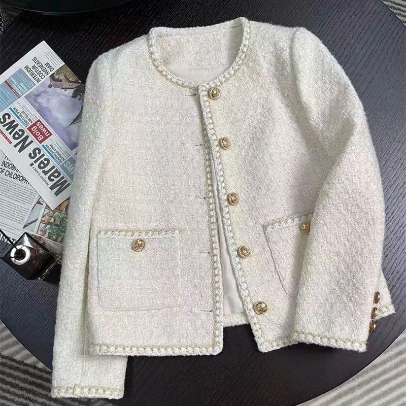 French Vintage Chanel-Style Short Jacket for Women Fall Winter 2025 New Premium Elegant Versatile Wool Coat