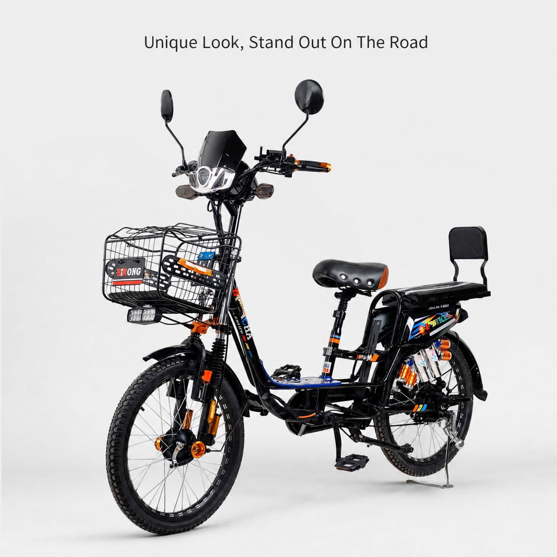 22-inch North Korean Princess Yilan Electric Bicycle Electric Vehicle Cargo Hauler Ebike Cross-Border Export Factory Direct Approval