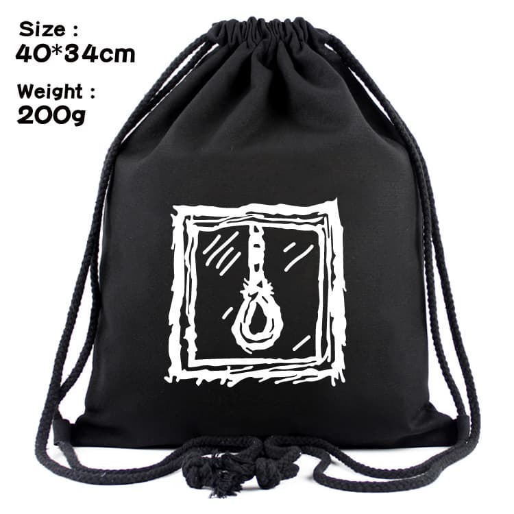 American singer xxxtentacion drawstring pocket simple drawstring backpack outdoor mountain climbing travel bag