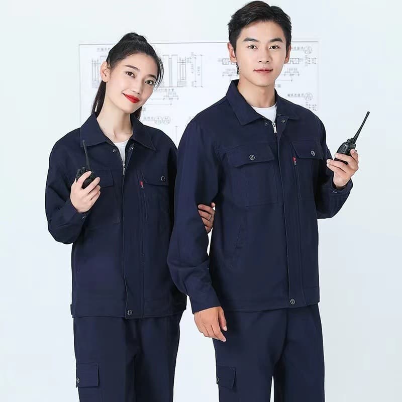 Pure cotton spring autumn winter workwear stain-resistant suit for men and women, wear-resistant breathable sweat-absorbing workwear, welder long sleeve labor protection uniform