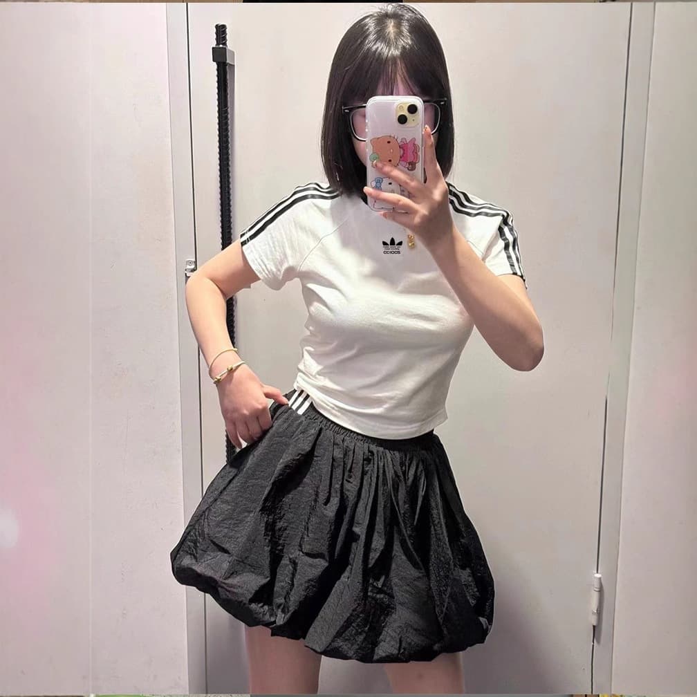 JC8703 Clover women's round neck short-sleeved T-shirt classic short sports top Korean version slim and versatile