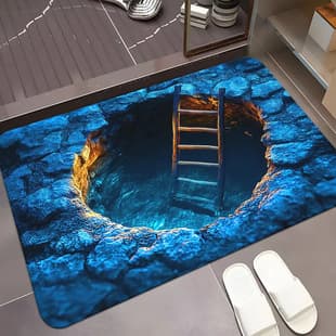 Cross-border Temu American 3D Visual Entryway Durable Door Mat for Home Bathroom Non-slip Water Absorbent Easy-to-Clean Floor Mat