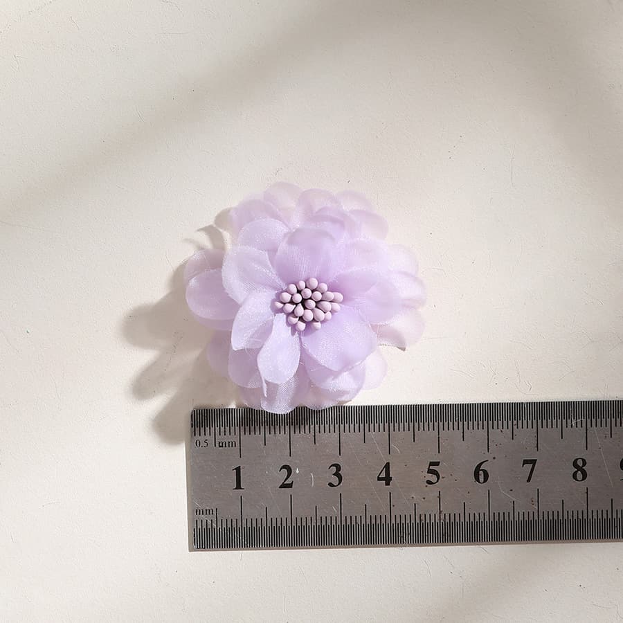 Organza 3D fabric hibiscus flower, artificial flower for DIY handmade headwear, hair clips, clothing, and straw hat decoration accessories