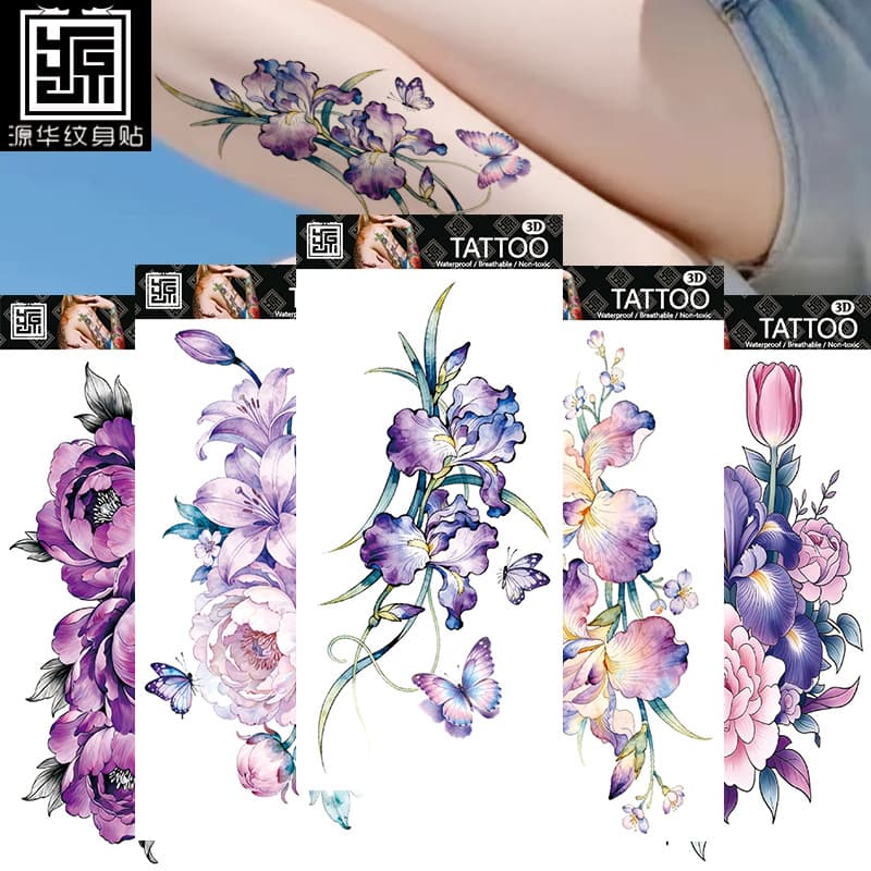 Yuanhua Waterproof Tattoo Manufacturer Wholesale Dark Tattoo Spray Hollow Tattoo Stickers TEMU Cross-border Supply