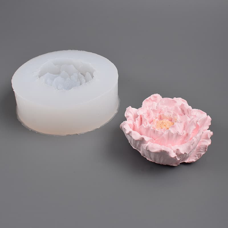 3D Peony Flower Silicone Mold for Fondant Baking, Candle Making, and Plaster Crafts