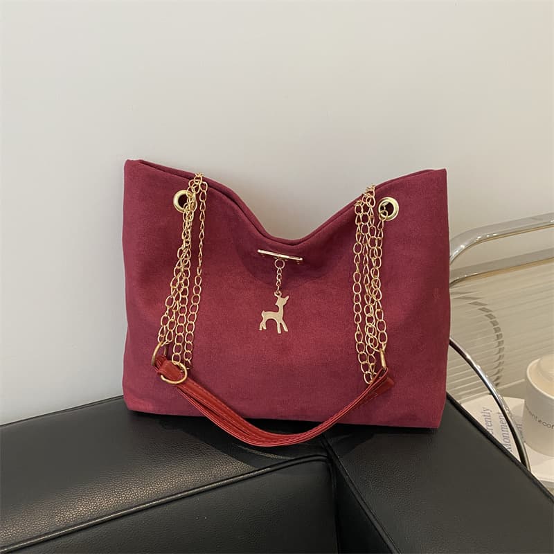 Retro Commuter Textured Chain Shoulder Bag for Women 2026 Spring New Stylish Ins Underarm Bag Tote Bag for Women