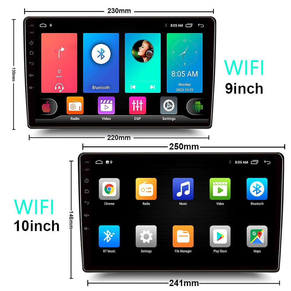 Factory Custom Car 9/10 Inch Universal Large Screen DVD Navigation GPS Radio All-in-One HD