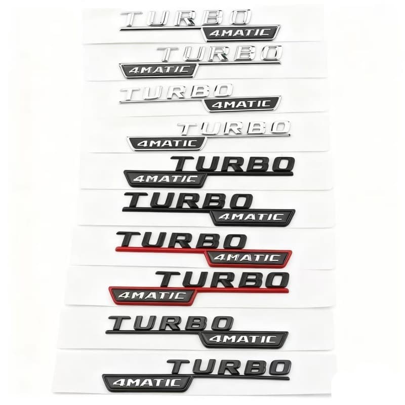 Suitable for Mercedes-Benz TURBO 4MATIC AMG fender side label turbocharged car logo modified body car sticker