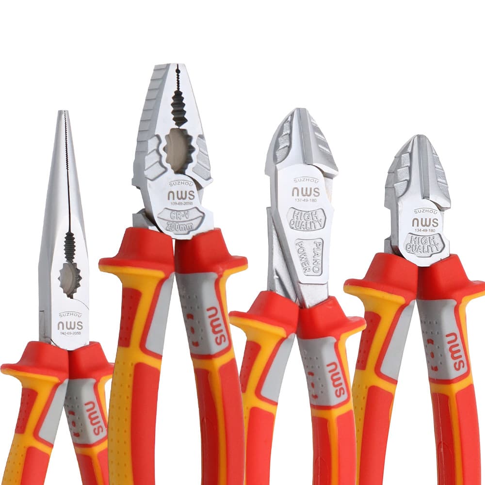 German Industrial Grade Eccentric Wire Cutters, Needle Nose Pliers, Diagonal Cutting Pliers, Large Head Diagonal Pliers 6/7/8 Inch SMU Electrician