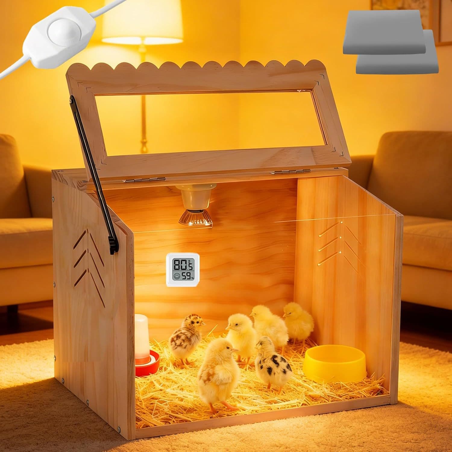 Wooden Quail Pet Breeding Box Insulation Box Chick Cage Display Box Hamster Cage Incubation Box Brooder Box