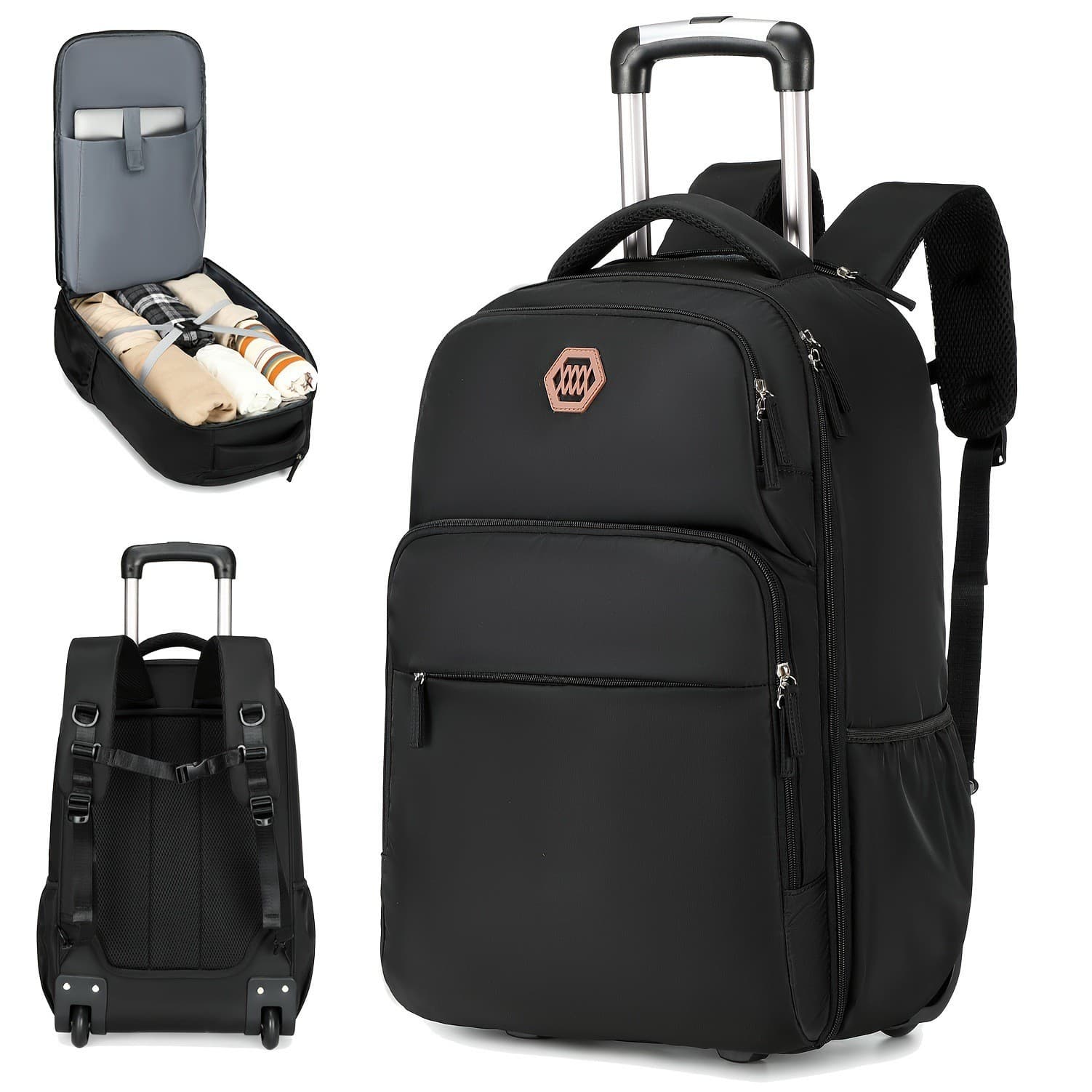 Cross-border Wholesale Trolley Backpack Oxford Fabric Lightweight Large Capacity Travel Backpack Premium Hiking Bag for Men
