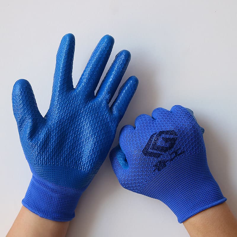 N518 Manufacturer Nylon Reinforced Gloves, Wear-Resistant King, Anti-Slip Nitrile, Work Gloves for Construction and Beach Combing, Wholesale