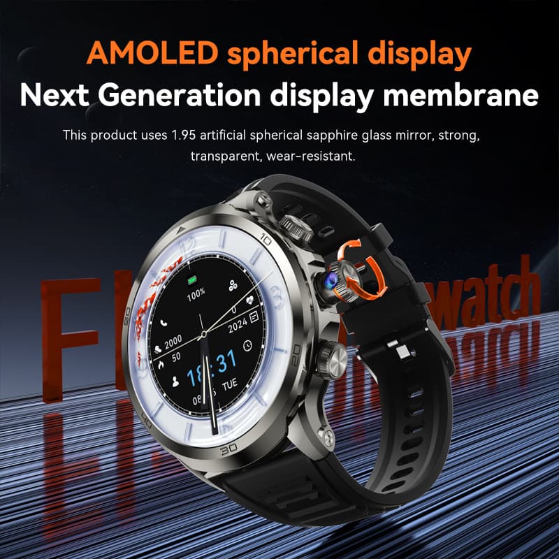 Global H19 Round Screen SIM Card Smart Watch with Camera, Heart Rate Monitor