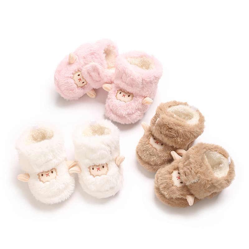 Li Hai Sheng Winter Plush Baby Shoe Socks, Ultra-Soft for 0-12 Months Unisex Babies, Fleece-Lined and Thickened Infant Learning
