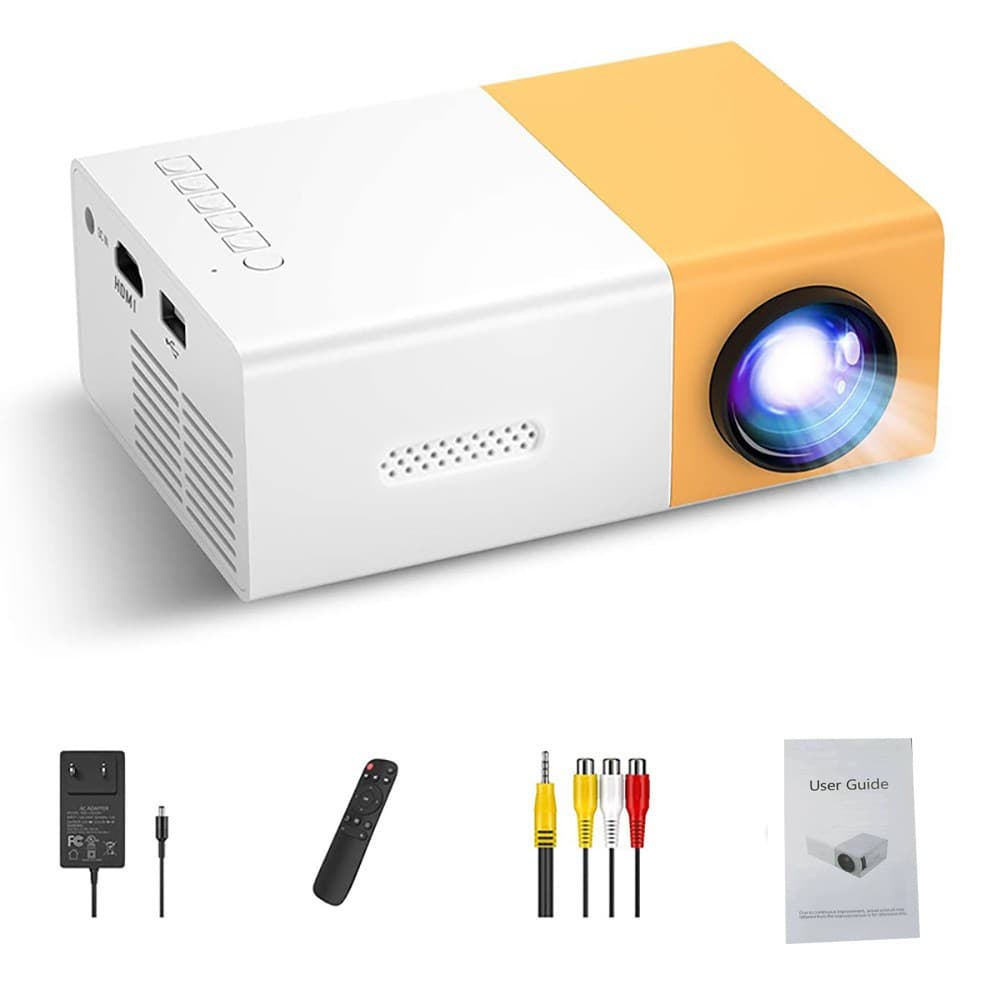 Cross-Border Yellow and White Yg300 Home Mini Projector High-Definition Home LED Portable Projector Wired Screen Projection