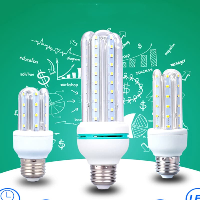 LED bulbs, U-shaped corn lamp bulbs, spiral E27 screw base bulbs, super bright light source, screw base factory wholesale, foreign trade.