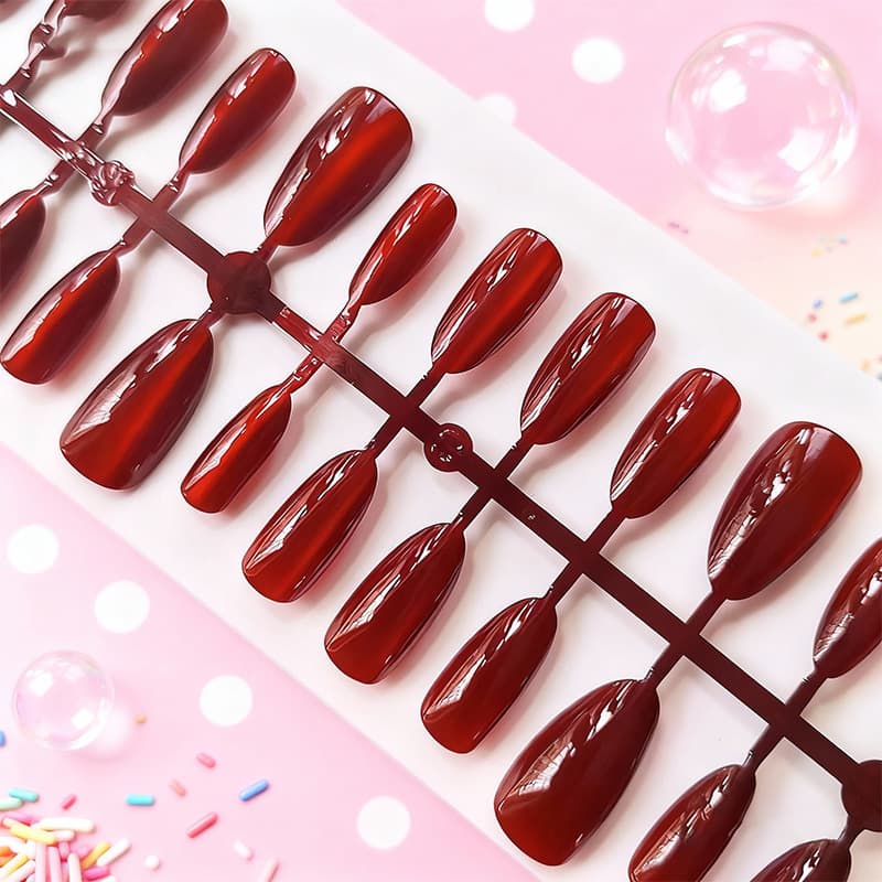 2025 Cat Eye Pre-Made Nail Set, Aurora Iridescent Universal Elegant Whitening T-Shaped Press-Ons, 30pcs One-Size