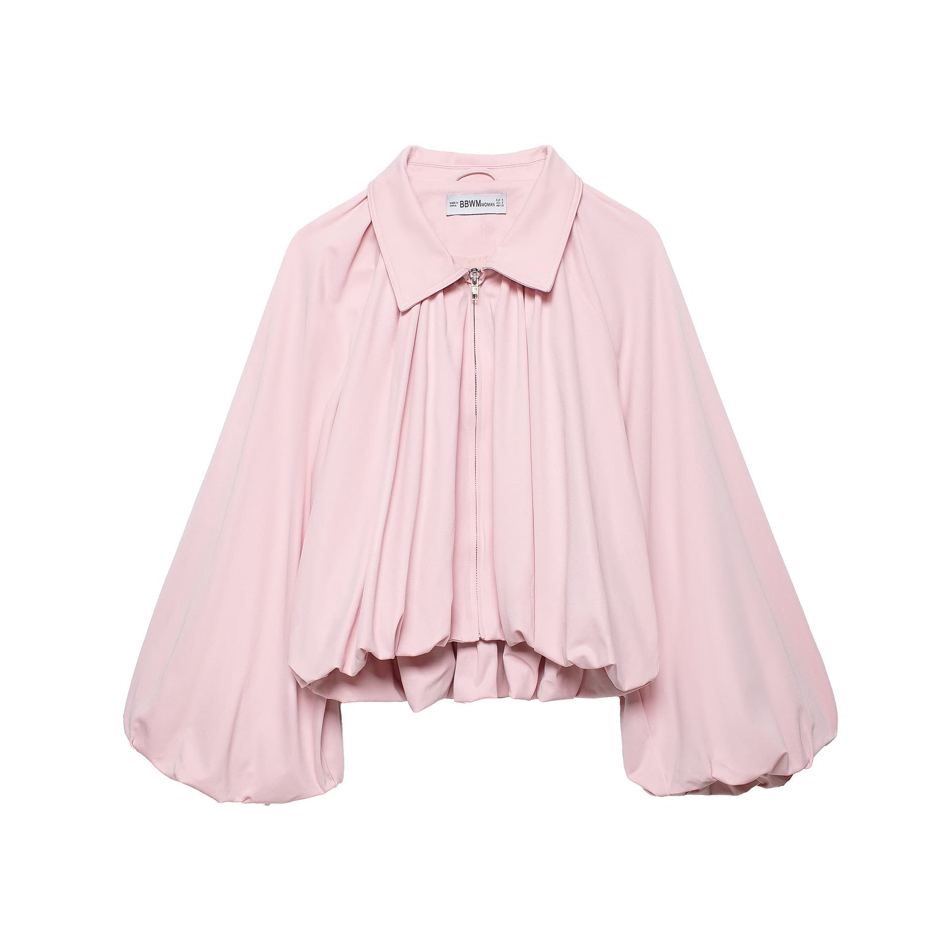 Cross-Border Women's Clothing Wholesale European and American Style 2026 Spring New Fashion Lapel Balloon Sleeve Bomber Jacket
